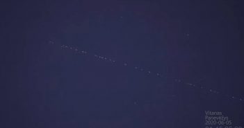 Obserwacje przelotu ósmej paczki Starlink ok 21 godzin po starcie / Credits - Vitanas Panevezys