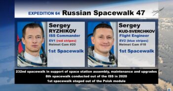 Rosyjski spacer kosmiczny VKD-47 / Credits - NASA TV