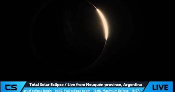 Początek fazy całkowitej zaćmienia z 14.12.2020 - obserwacja z Argentyny / Credits - CosmoSapiens