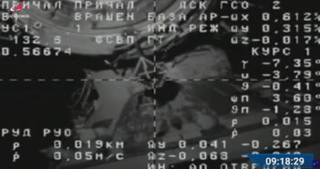 Ujęcie na ISS z Progressa MS-16 tuż przed zatrzymaniem automatycznego cumowania do Stacji / Credits - Roskosmos