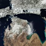 Wycinek amerykańskich jezior w marcu 2020 okiem satelity Sentinel-3 / Credits - ESA, CC BY-SA 3.0 IGO