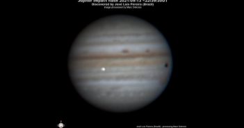 Ślad po prawdopodobnym impakcie małego obiektu w Jowisza - 13/14.09.2021 / Credits - Jose Luis Pereira i Marc Delcroix