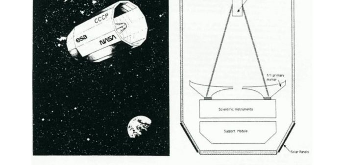 Wstępna wizja dużego teleskopu działającego w zakresie podczerwieni - propozycja jeszcze z czasów, w których istniał ZSRR / Credits - NASA