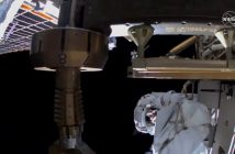 Widok podczas spaceru EVA-79 / Credits - NASA TV
