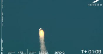 Ucieczka kapsuły - misja NS-23 / Credits - Blue Origin