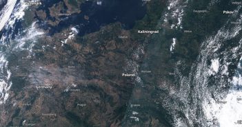 Spojrzenie na Polskę z orbity - 4 sierpnia 2022 roku (satelita Sentinel-3 konstelacji Copernicus) / Credits - Komisja Europejska, program Copernicus, Sentinel Hub