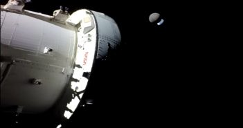 MPCV Orion, Księżyc i Ziemia - misja Artemis I / Credits - NASA, ESA