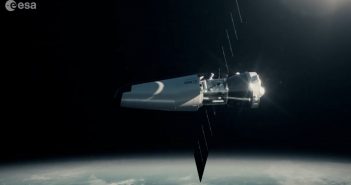 Wizualizacja mini promu Space Rider na orbicie / Credits - ESA