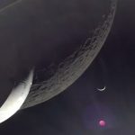 Widok na Ziemię i Księżyc z pokładu MPCV Orion - 5 / 12 / 2022 / Credits - NASA TV
