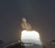 Falcon Heavy podczas fazy wznoszenia - praca pierwszego stopnia (USSF-67) / Credits - SpaceX