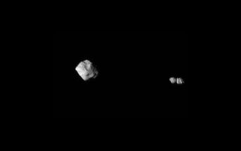 Podwójny księżyc planetoidy 152830 Dinkinesh / Credits - NASA/Goddard/SwRI/Johns Hopkins APL