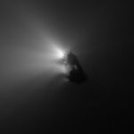 Obraz jądra komety Halleya w marcu 1986 roku z europejskiej sondy Giotto / Credits - ESA