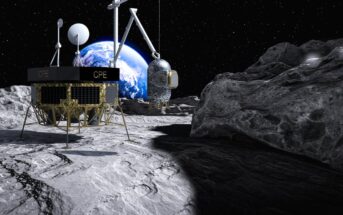 Wizualizacja MANUS operującego na powierzchni Księżyca / Credits - PIAP Space