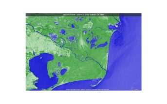 Indeks NDWI dla delty Dunaju w lipcu 2023 / Credits - Coperncus, Komisja Europejska