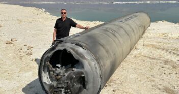 Zestrzelona rakieta balistyczna Emad irańskiej produkcji u wybrzeży Morza Martwego / Credits - Nexta