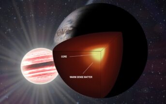 Ciepła gęsta materia występuje w środku planet-olbrzymów typu Jowisza (gdzie jako metaliczna ciecz o temperaturze wielu tysięcy kelwinów otula skaliste jądro) oraz wewnątrz małych gwiazd – brązowych karłów. (Źródło: IFJ PAN / NASA)