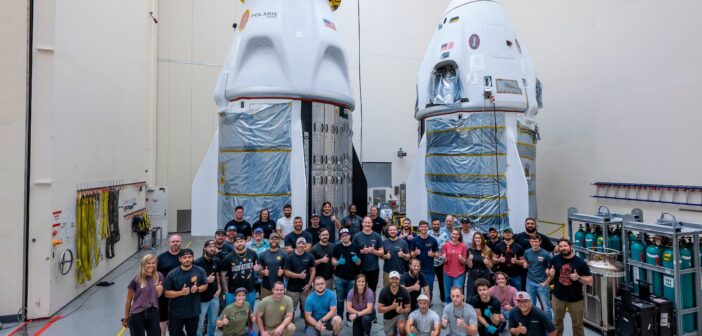Prace ("processing") kapsuł Dragon do dwóch misji: Polaris Dawn i Crew-9. Zdjęcie z 21 sierpnia 2024 / Credits - SpaceX