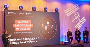 Załoga misji AX-4 w Warszawie podczas panelu edukacyjnego z dziećmi i młodzieżą / Credits - K. Kanawka, Kosmonauta.net