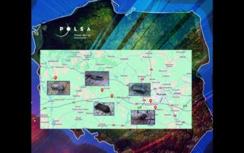 Znalezione fragmenty górnego stopnia rakiety Falcon 9 w Polsce / Credits - POLSA