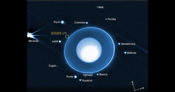 Nowy księżyc Urana - S/2025 U1 / Credits - NASA, ESA, CSA, STScI, M. El Moutamid (SwRI), M. Hedman (University of Idaho)