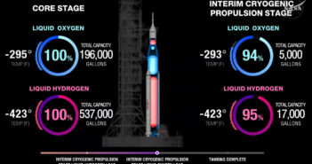 Końcowe chwile tankowania rakiety SLS podczas drugiego testu WDR - przygotowania do misji Artemis II / Credits - NASA