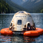 Model kapsuły Dragon podczas testów w Morskim Oku / Credits - SpaceX