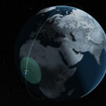 Wizualizacja orbity satelity Saramago w dniu 17 lipca 2026 o godzinie 04:40 CEST / Credits - Satcat, Kayhan Space