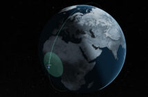 Wizualizacja orbity satelity Saramago w dniu 17 lipca 2026 o godzinie 04:40 CEST / Credits - Satcat, Kayhan Space