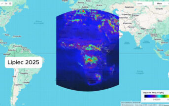 Instrument TROPOMI obserwuje Afrykę / Credits - Copernicus, Komisja Europejska, opracowanie - Bartosz Twardowski