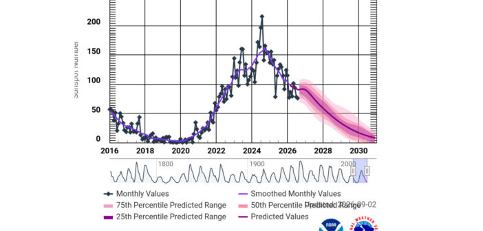 Podsumowanie cykly aktywności słonecznej do początku września 2026 / Credits - NOAA